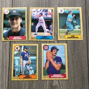 5 1987 TOPPS MLB cards